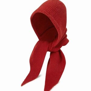 Cider Red Knit Hooded Scarf